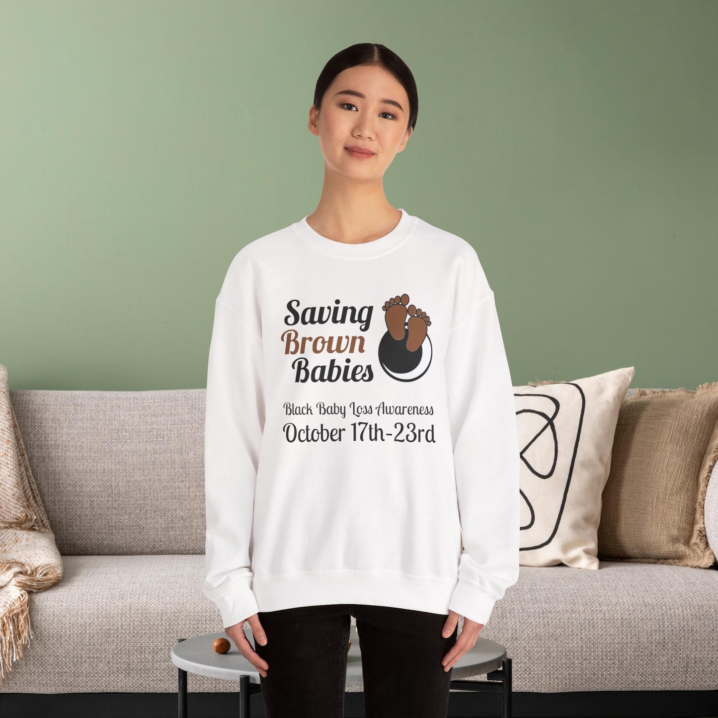 Quietly United in Loss Together Non-Profit / Saving Brown Babies Charity Crew Neck Sweatshirt, Grossesse et sensibilisation à la perte du nourrisson