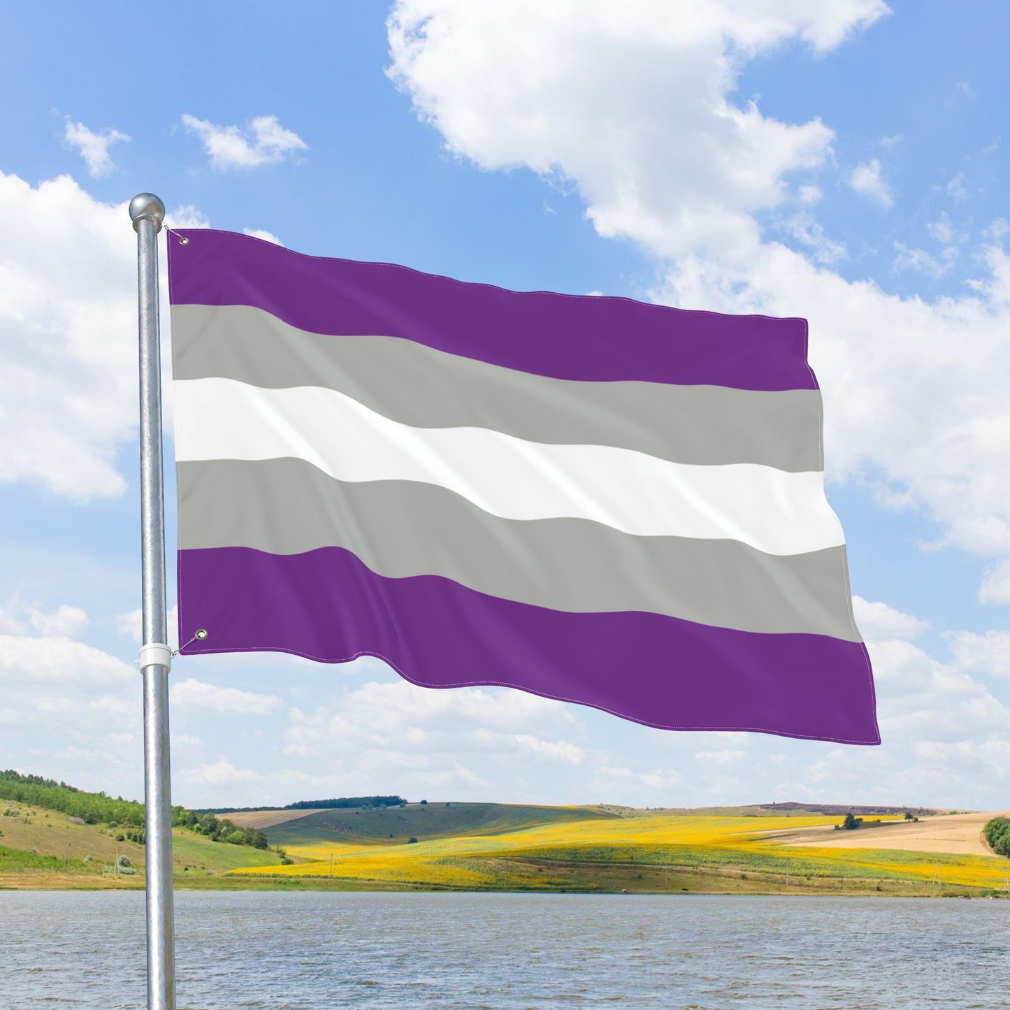 Greysexual Pride Flag with Grommets