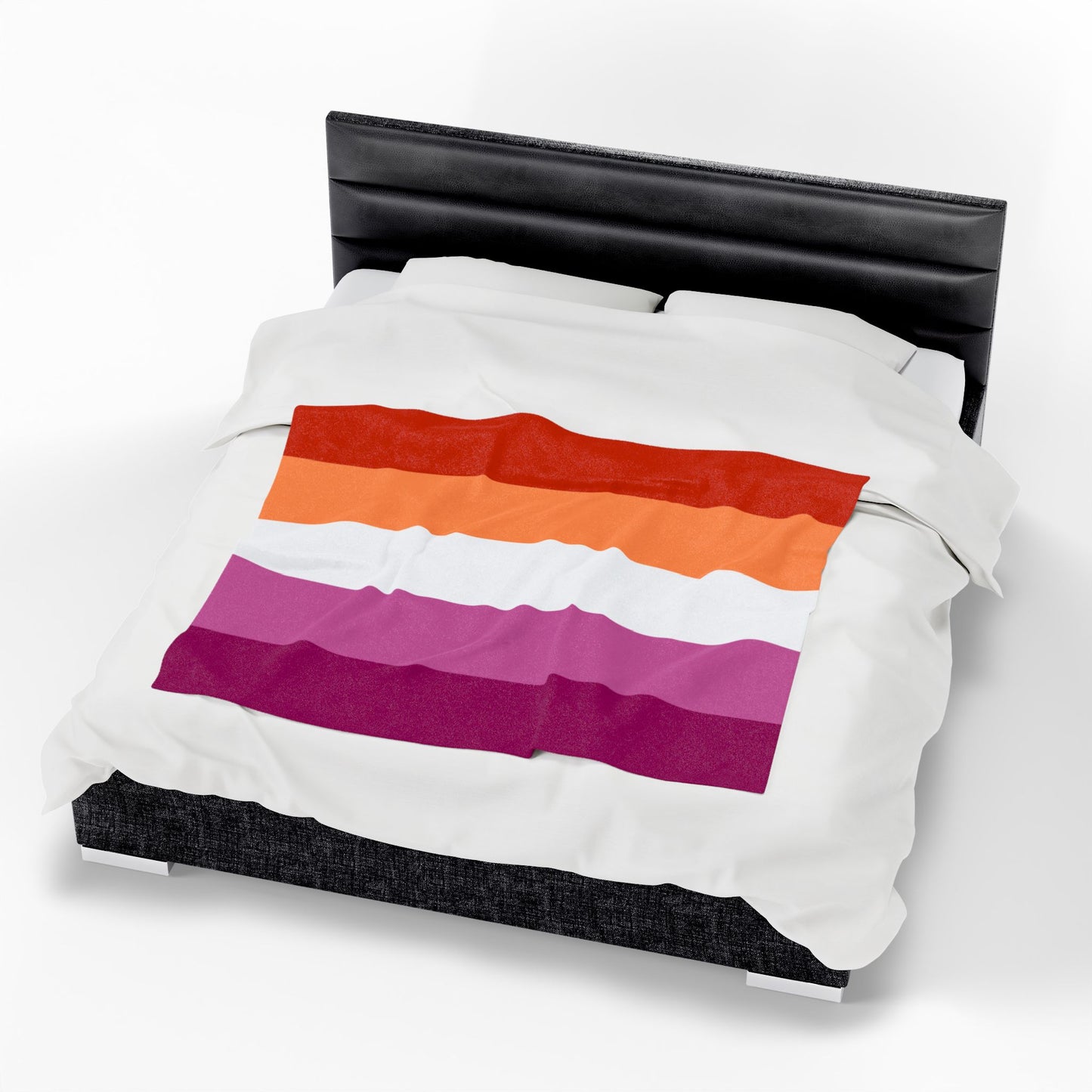 Velveteen Plush Lesbian Sunset Pride Flag Blanket