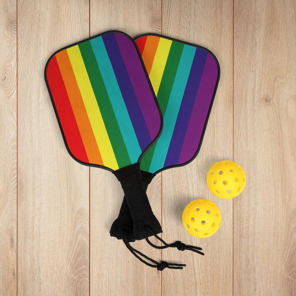 7.5'' × 15.5'' Rainbow Pride 7-Stripe Flag Pickleball Kit
