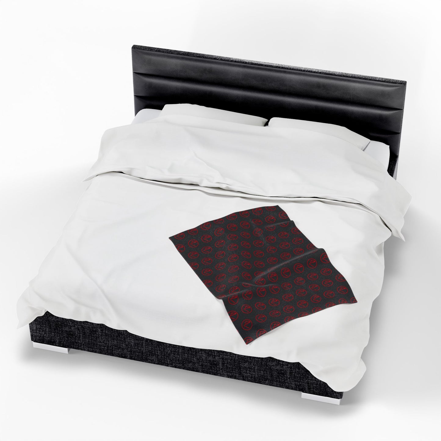Velveteen Plush Rambler Red Logo Black Blanket