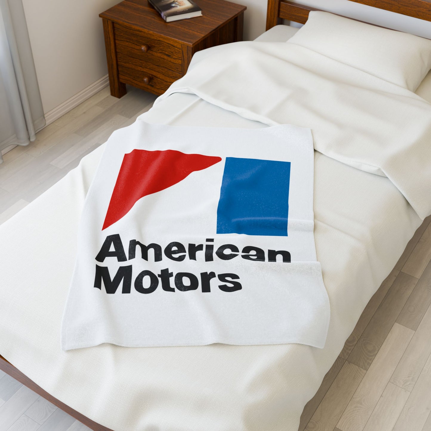 Velveteen Plush AMC Logo White Blanket