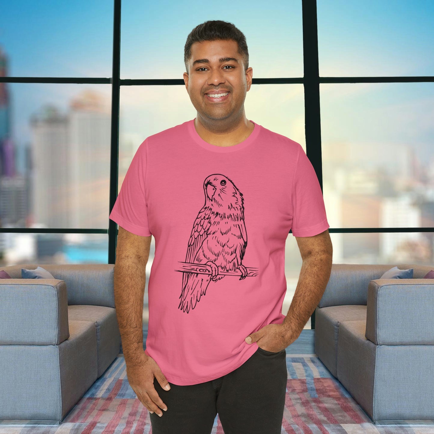 Lovebird Cutie Pie, camiseta de arte lineal