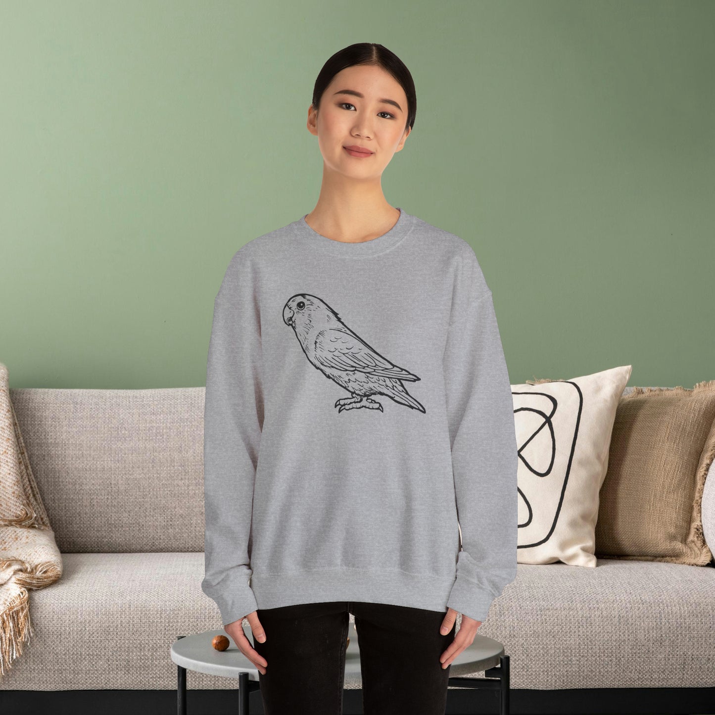 Holly Girl, Lovebird Line Art Crew Neck Sweatshirt