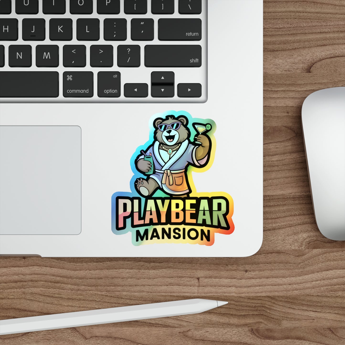 Holographic Playbear Mansion Stickers