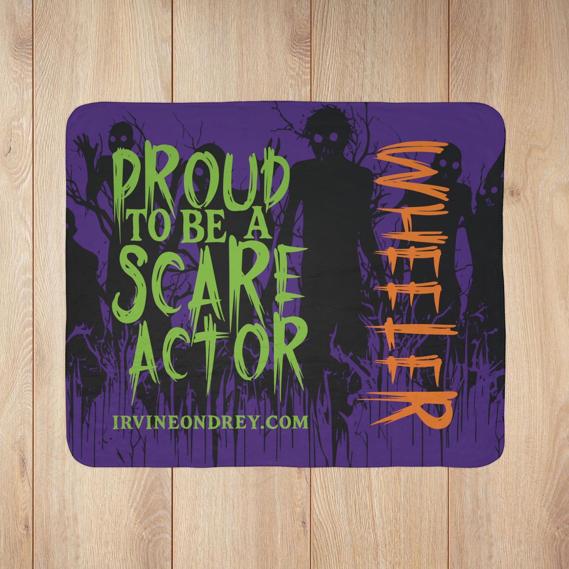 50" × 60" Proud to Be a Scare Actor Personalized Fleece Sherpa Blanket • Irvine Ondrey Engineering