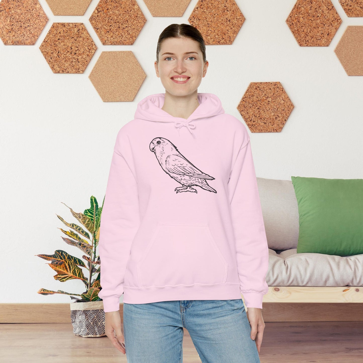 Holly Girl, Lovebird Line Art Hoodie
