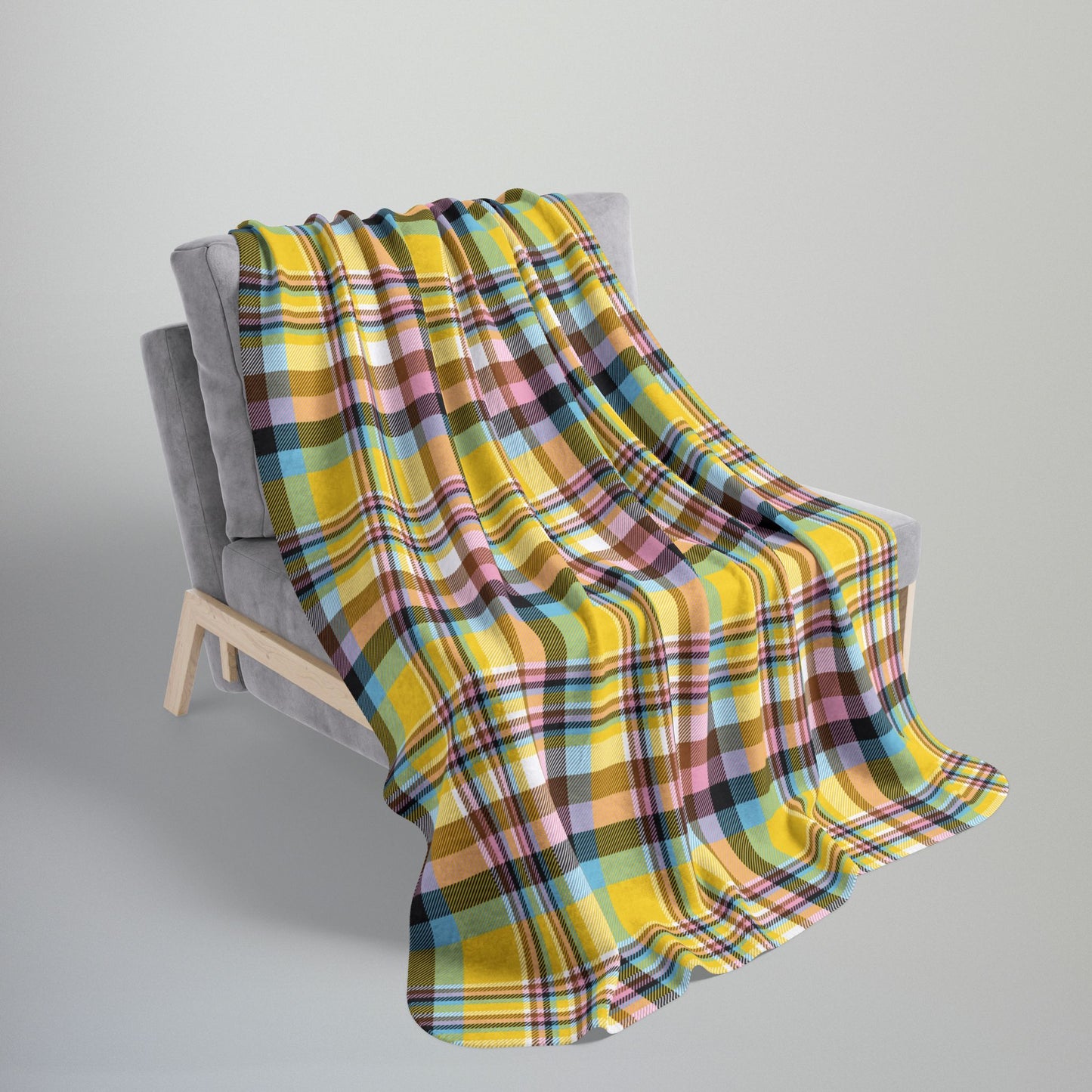 Intersex Progress Pride Plaid Fleece Sherpa Blanket