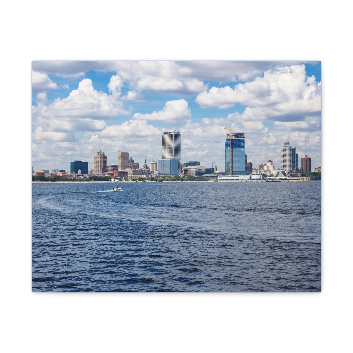 Milwaukee Wisconsin Skyline du lac Michigan, photographie sur toile Wrap Wall Art