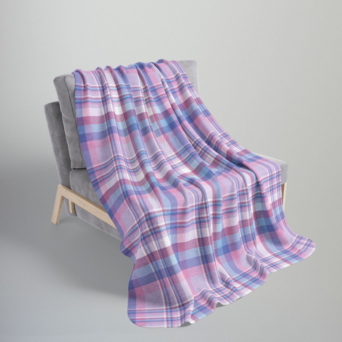 Bigender Pride Plaid Fleece Sherpa Blanket