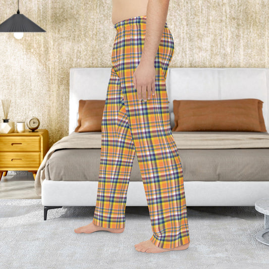 Men’s Orange, Yellow, Blue & Purple Doswell VA Plaid Pajama Pants