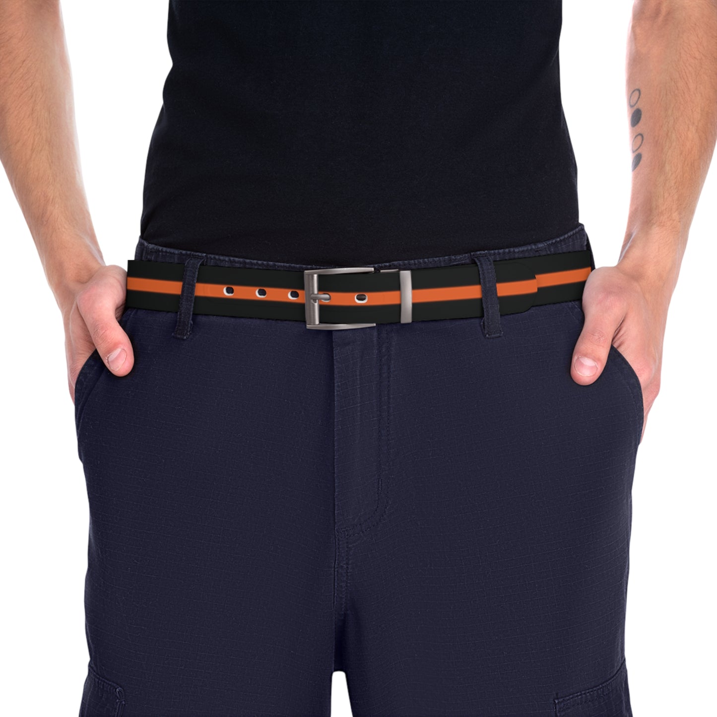 Thin Orange Line Flag Belt
