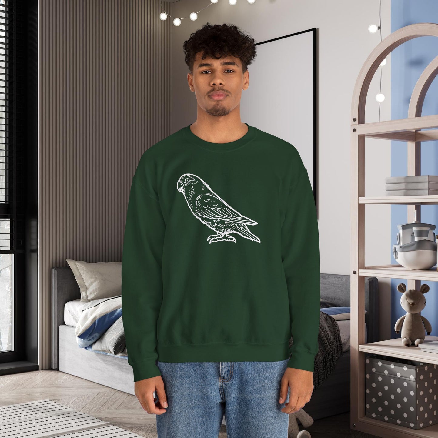Holly Girl, Sweat-shirt à col rond Lovebird Line Art