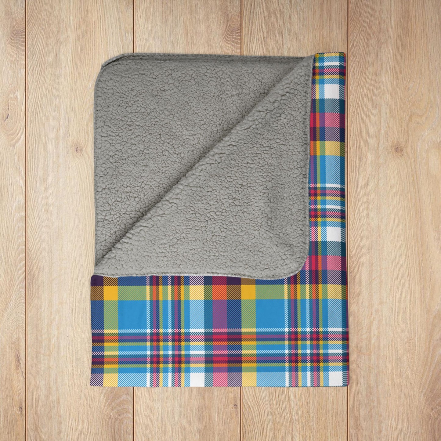 Polyamory Pride Plaid Fleece Sherpa Blanket