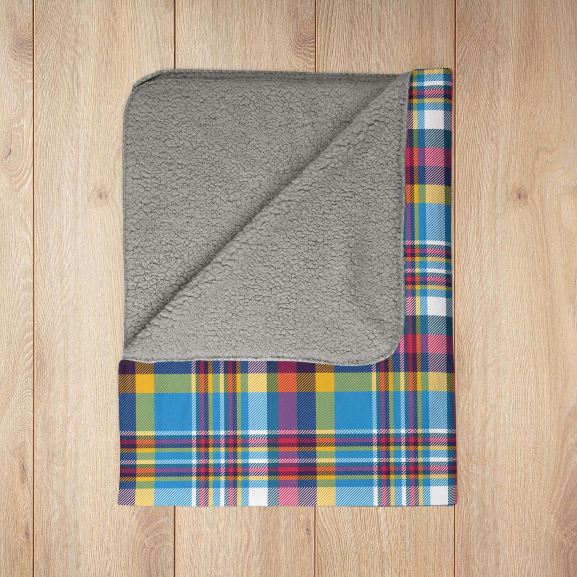 Polyamory Pride Plaid Fleece Sherpa Blanket