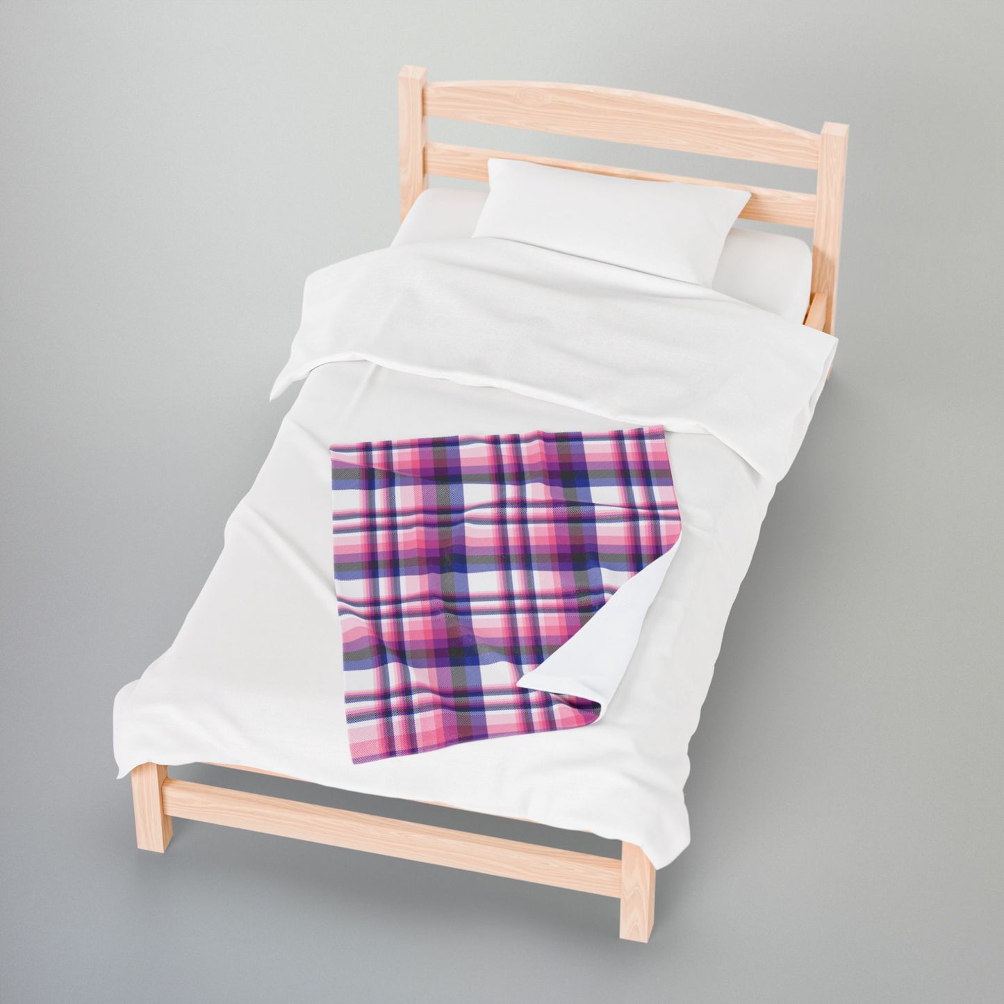 Genderfluid Pride Plaid Velveteen Plush Blanket