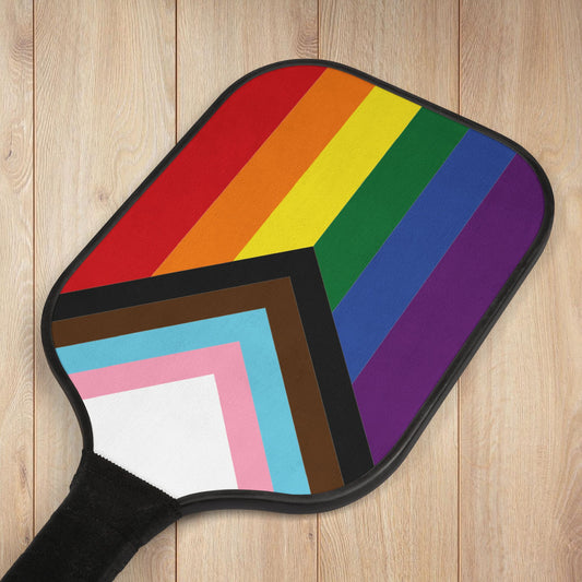 Rainbow Progress Pride Flag Pickleball Kit