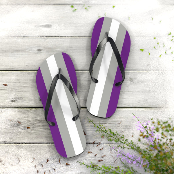 XL Black sole Greysexual Pride Flip Flops