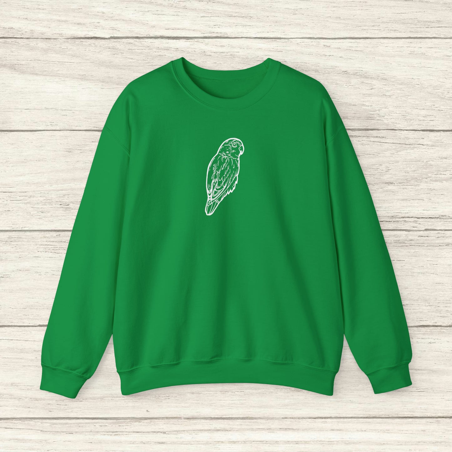 Cuddly Lovebird, sudadera con cuello redondo y arte lineal
