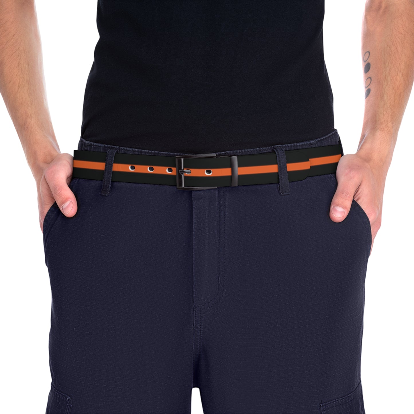 Thin Orange Line Flag Belt
