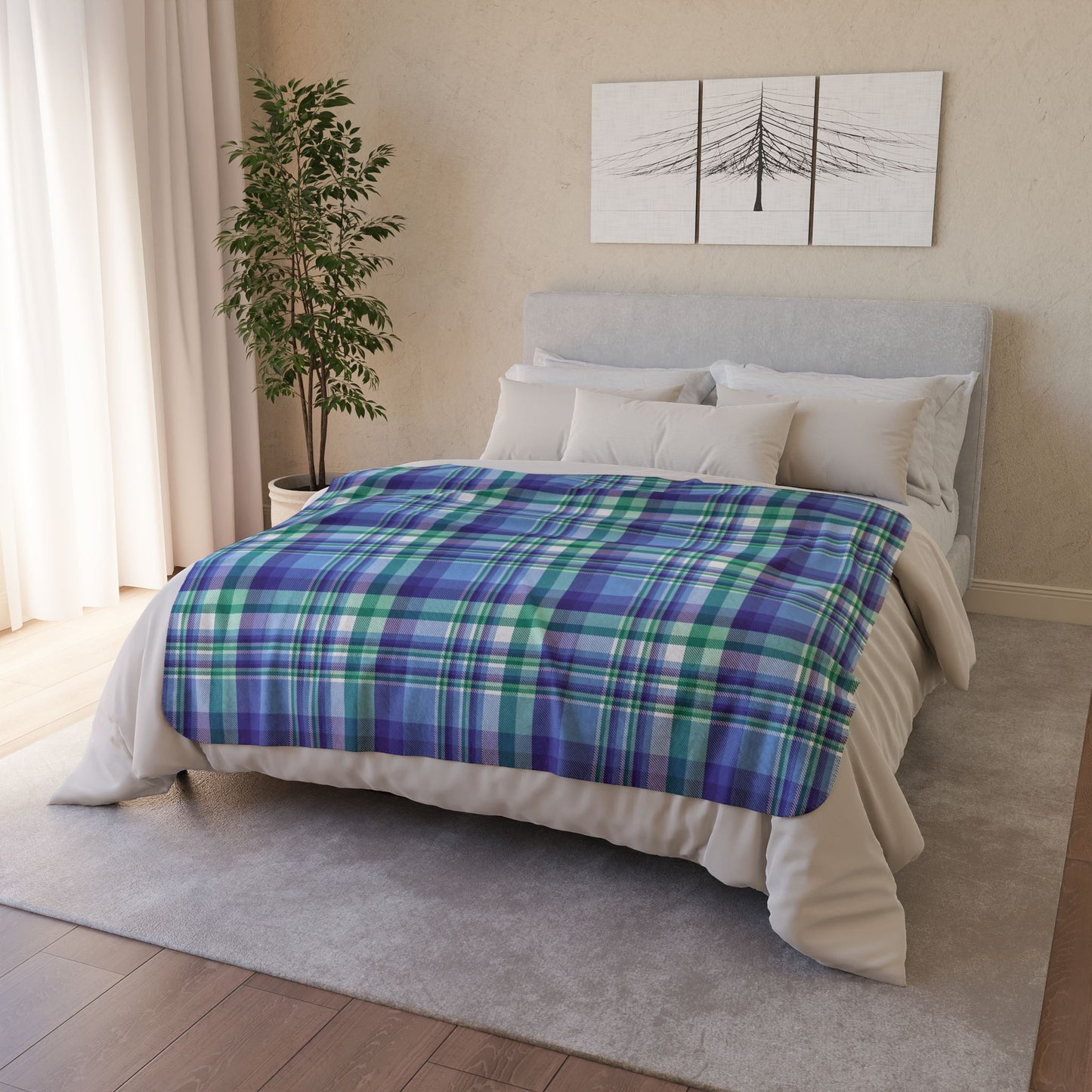 Gay Men Pride Plaid Fleece Sherpa Blanket