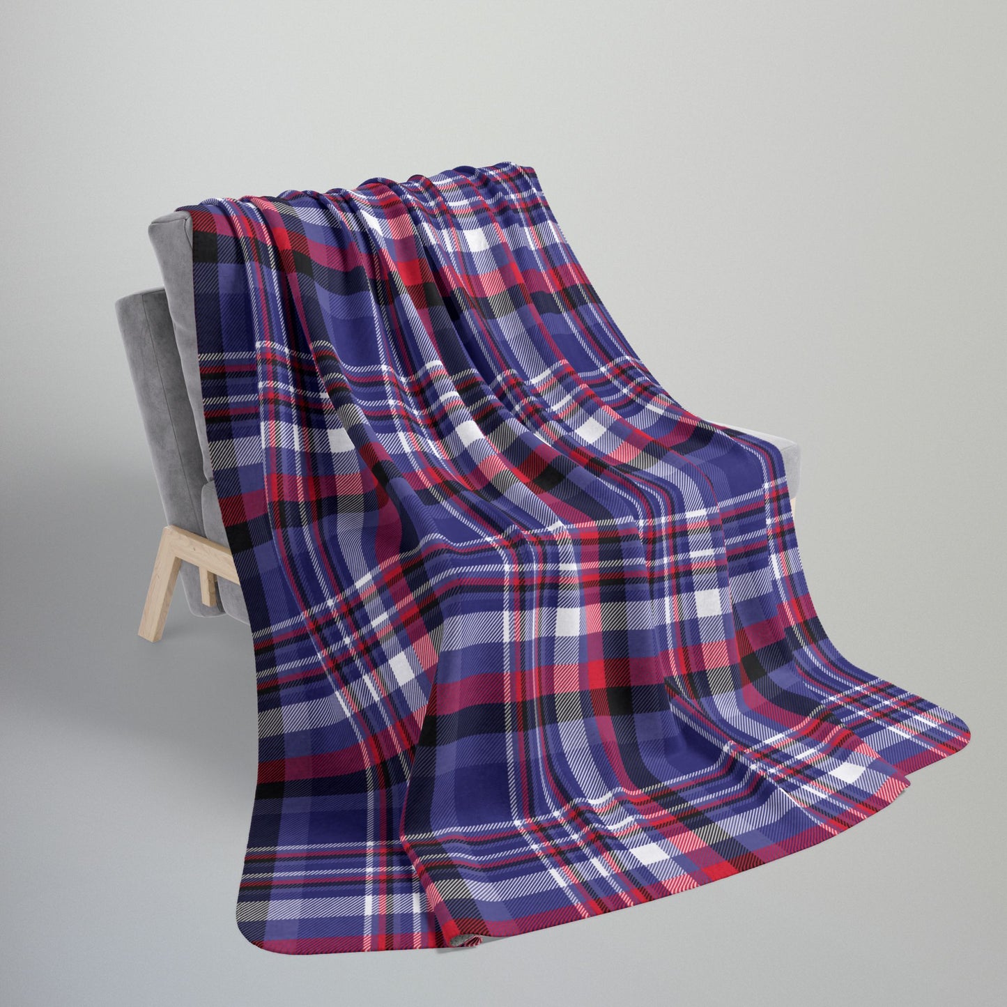 Leather Pride Plaid Fleece Sherpa Blanket