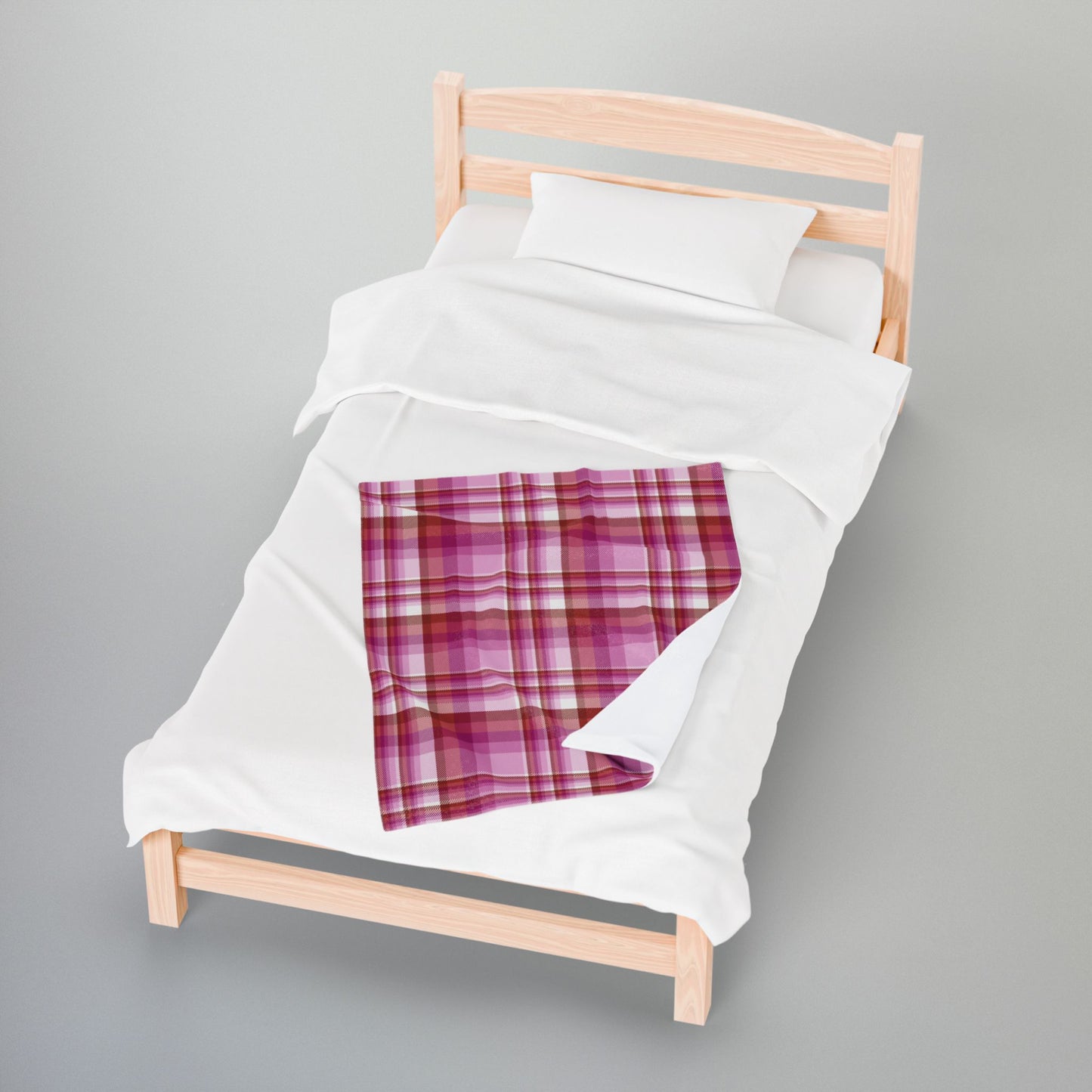 Lesbian Pink Pride Plaid Velveteen Plush Blanket