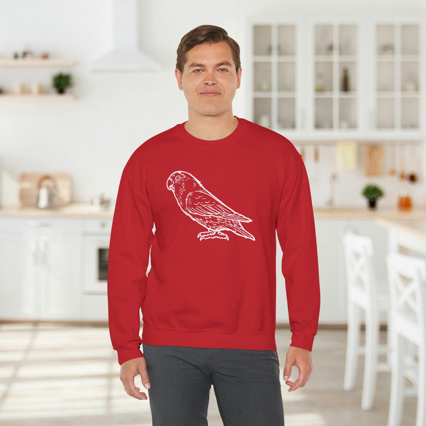 Holly Girl, Lovebird Line Art Crew Neck Sweatshirt