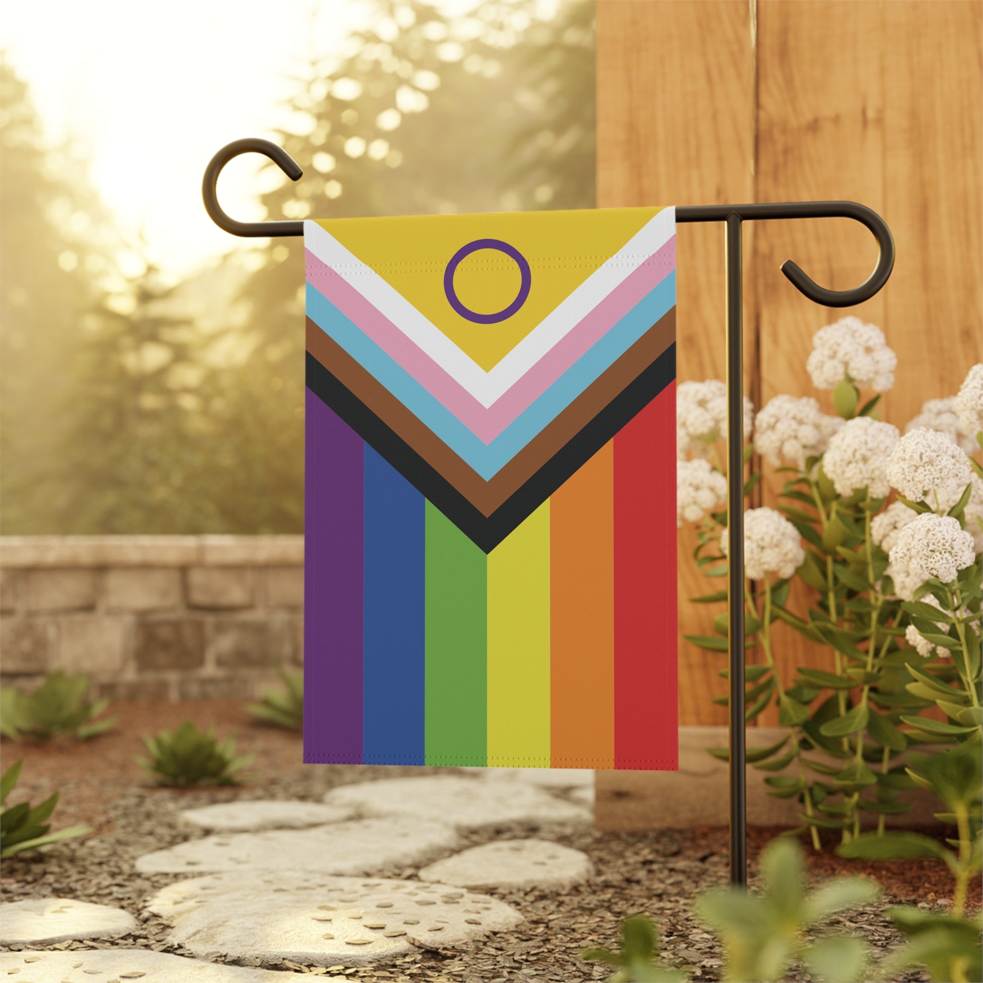 Intersex-Inclusive Rainbow Pride Garden Banner