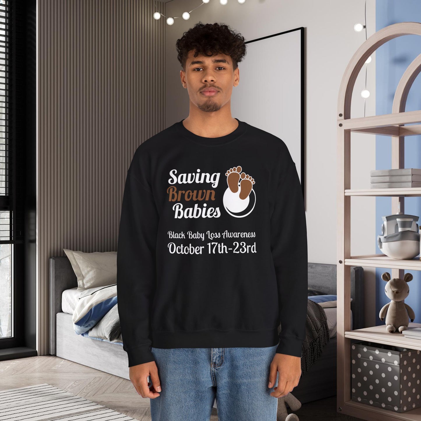 Quietly United in Loss Together Non-Profit / Saving Brown Babies Charity Crew Neck Sweatshirt, Grossesse et sensibilisation à la perte du nourrisson