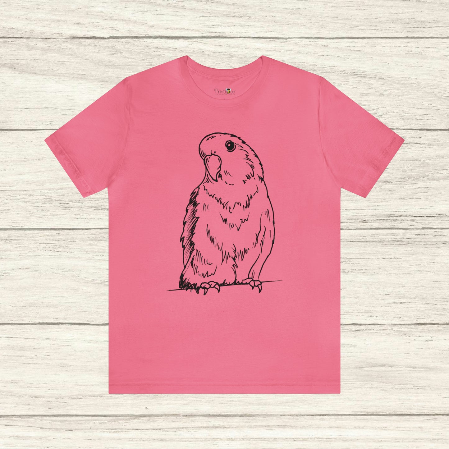 Floofball Lovebird, Line Art Tee