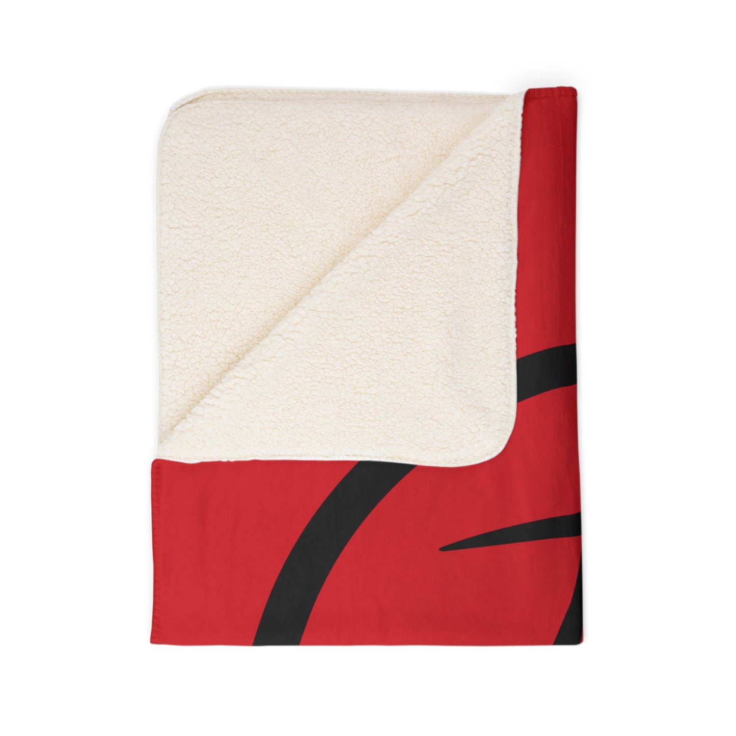 Rambler Black Logo Red Fleece Sherpa Blanket