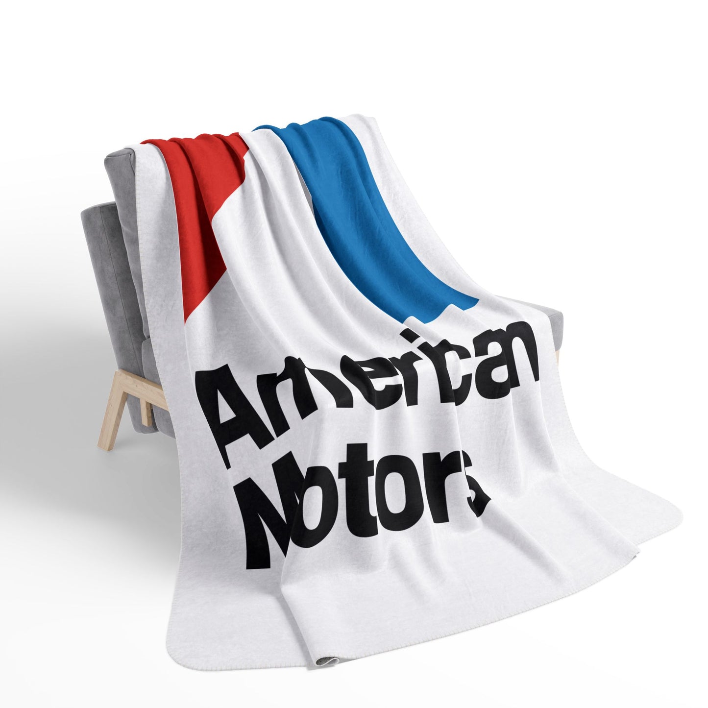 AMC Logo White Fleece Sherpa Blanket