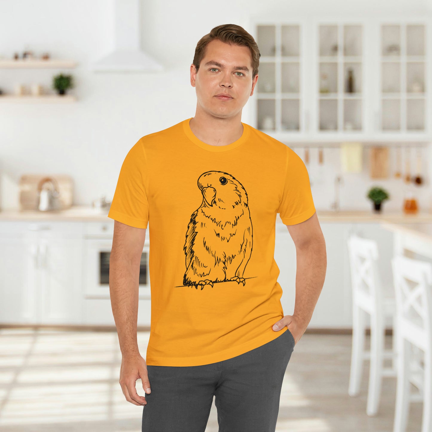 Floofball Lovebird, Tee-shirt Line Art