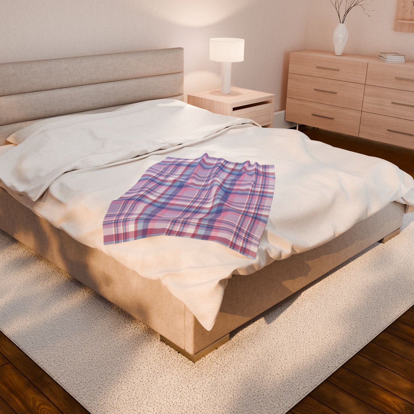 Bigender Pride Plaid Velveteen Plush Blanket
