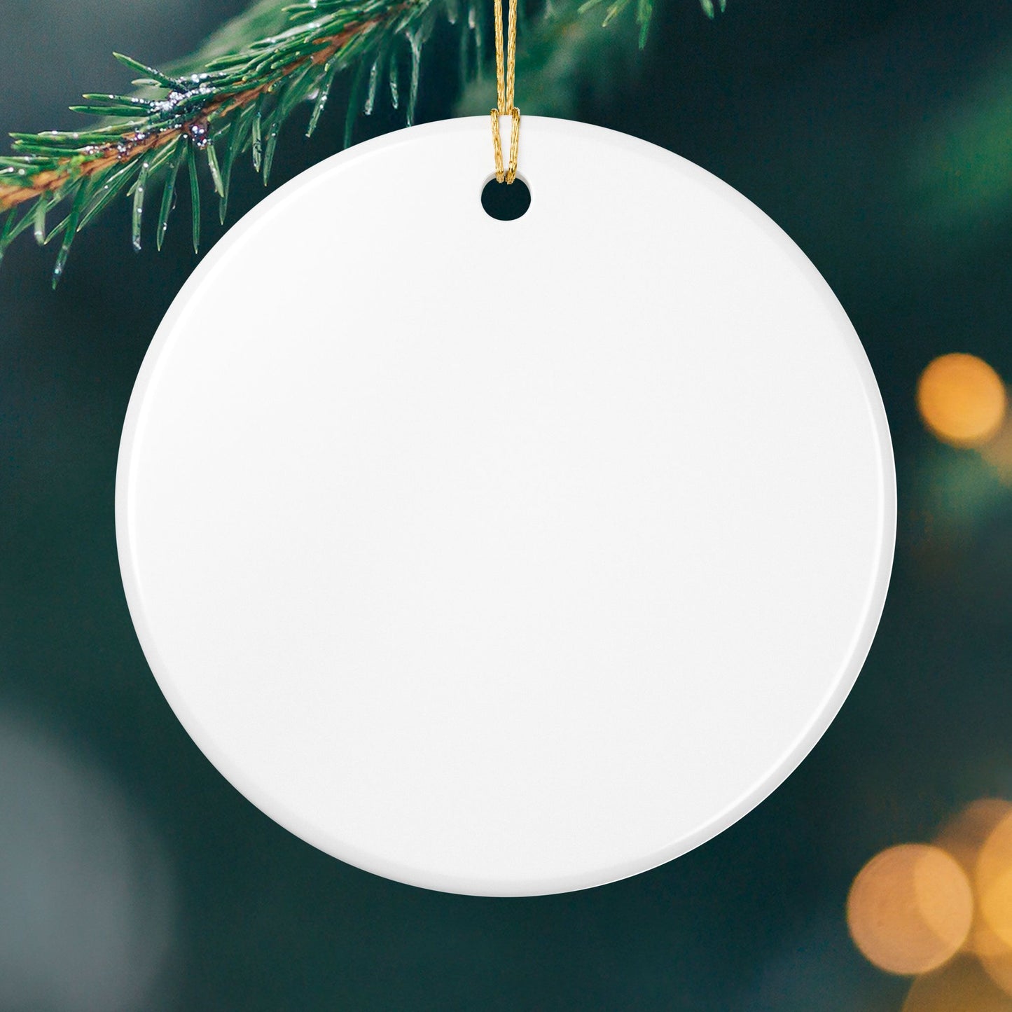 Custom White Ceramic Red Love is Love 2.8" Circle Ornament