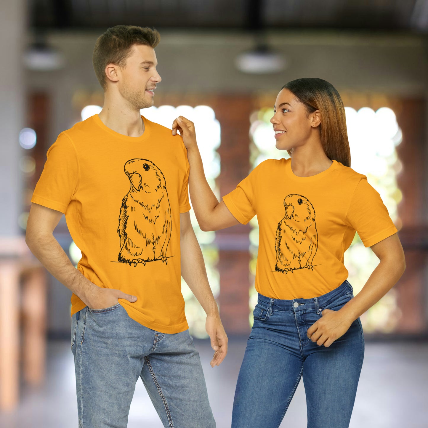 Floofball Lovebird, Line Art Tee