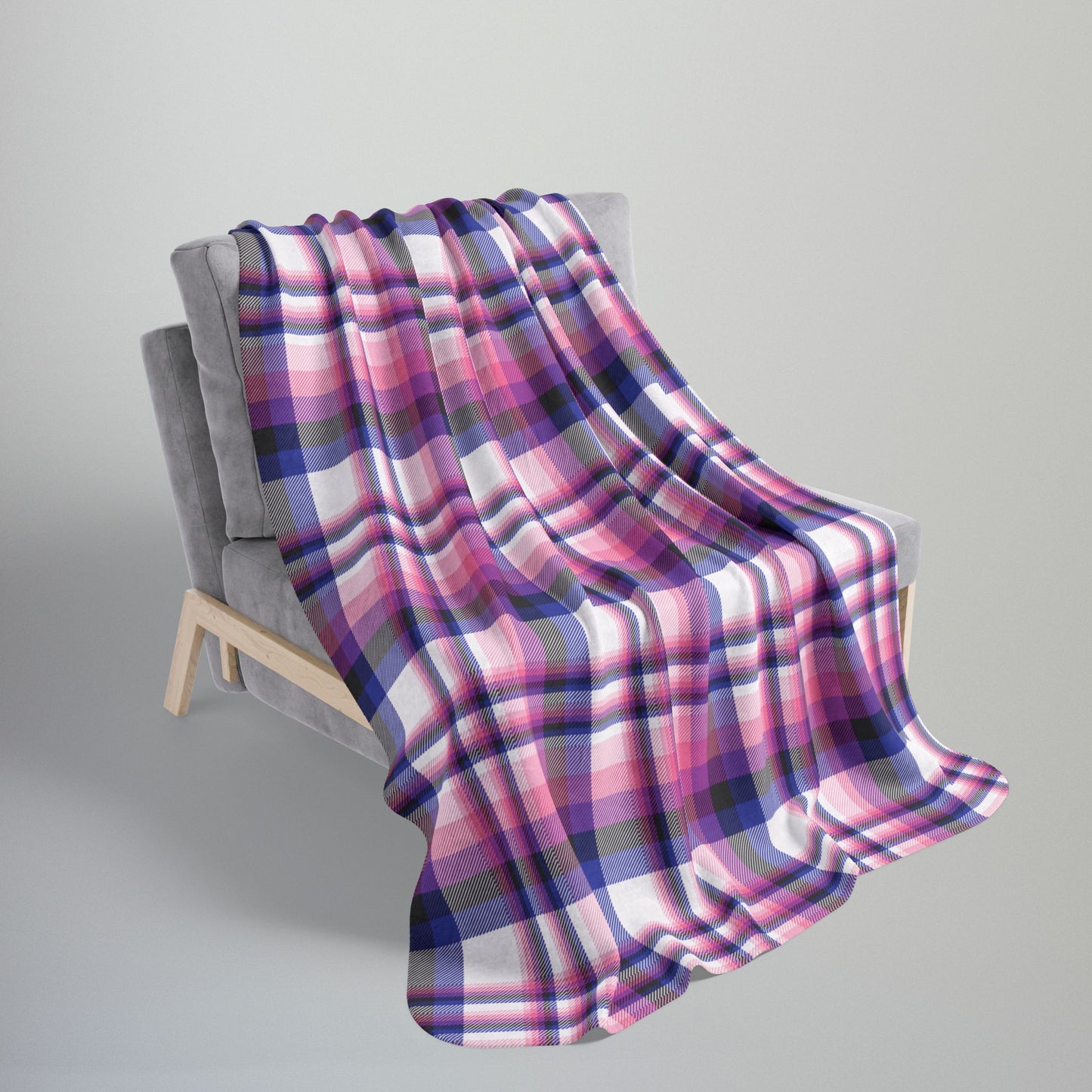 Genderfluid Pride Plaid Fleece Sherpa Blanket