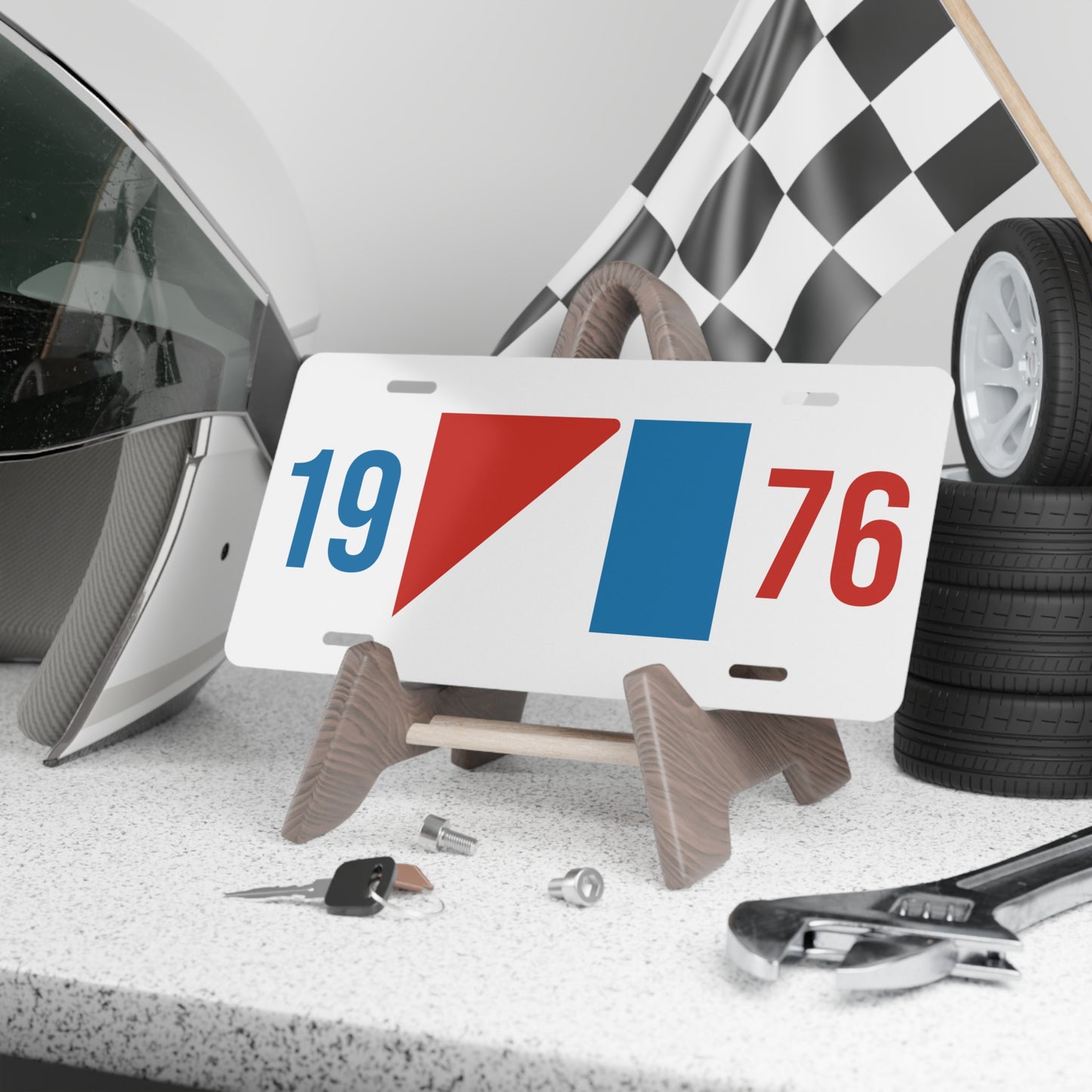 AMC Logo Blue & Red Year White Custom Plates