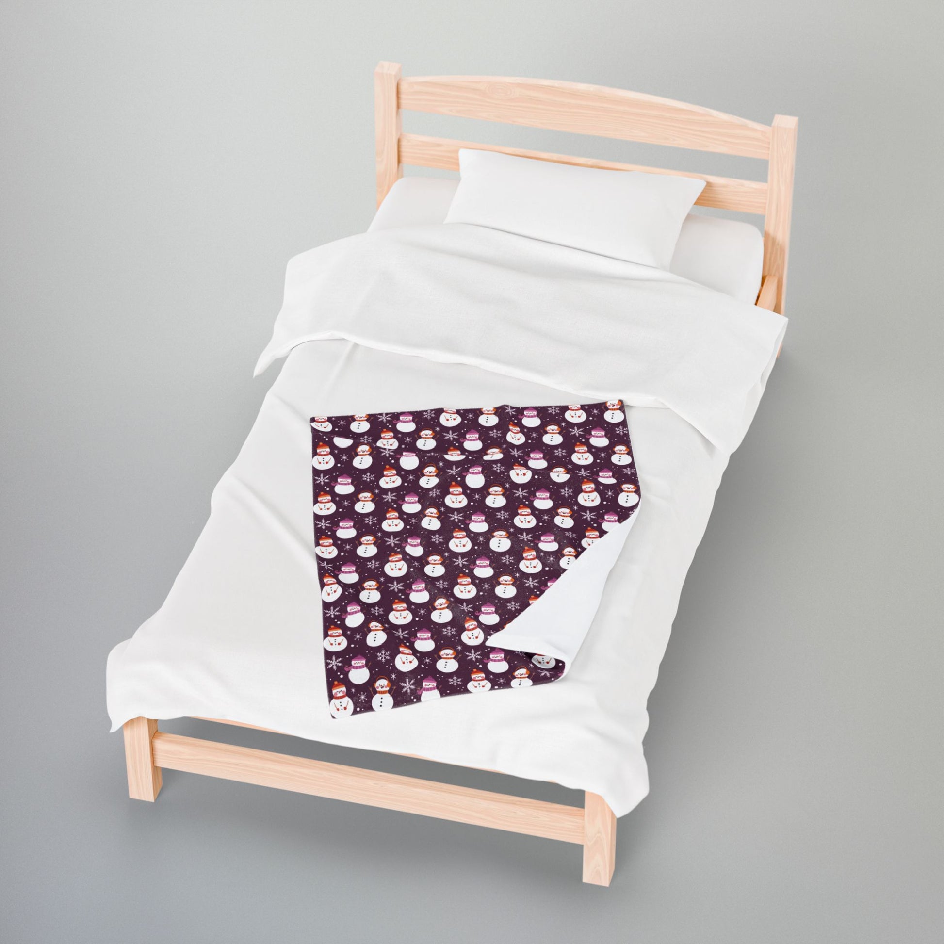 Lesbian Pride Snowmen Velveteen Plush Blanket