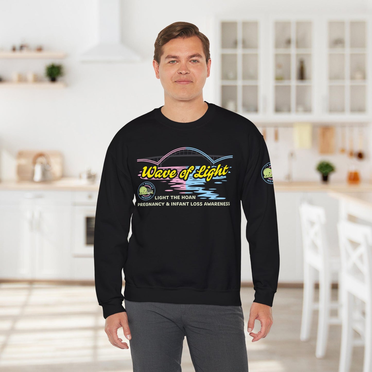 Mattie's Memory Wave of Light, Light the Hoan Bridge Sweatshirt, Milwaukee Wisconsin Infant & Pregnancy Loss Charity