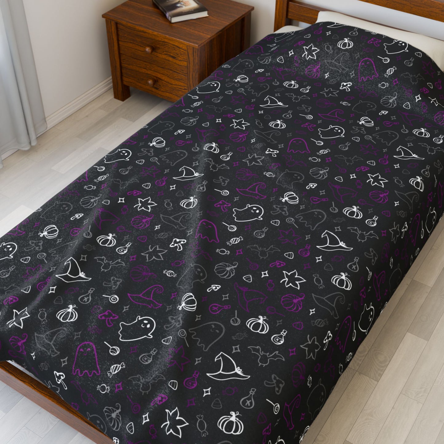 Asexual Pride Halloween Velveteen Plush Blanket