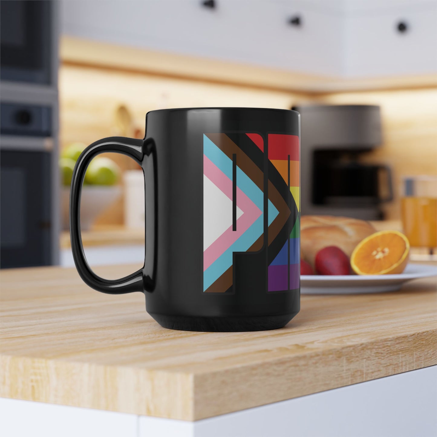 Rainbow Progress Pride 11oz or 15oz Black or White Ceramic Mug