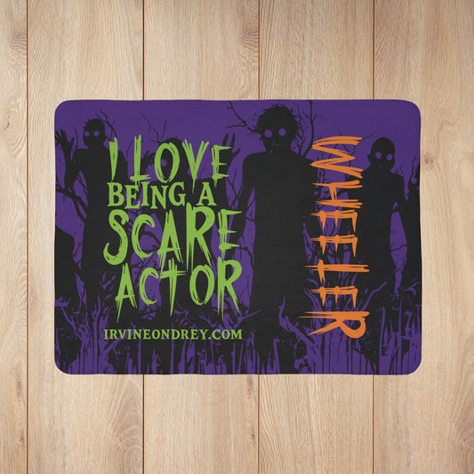 60" × 80" Grey I Love Being a Scare Actor Personalized Fleece Sherpa Blanket • Irvine Ondrey Engineering