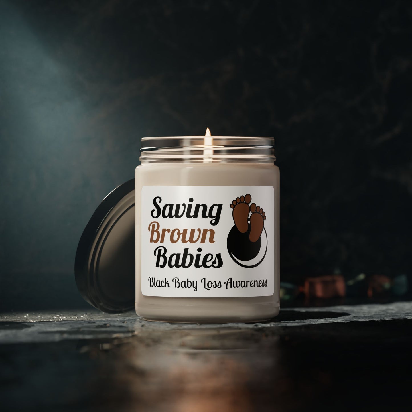 Quietly United in Loss Together and Saving Brown Babies Vela de soja de 9 oz para apoyar el embarazo y la concientización sobre la pérdida infantil