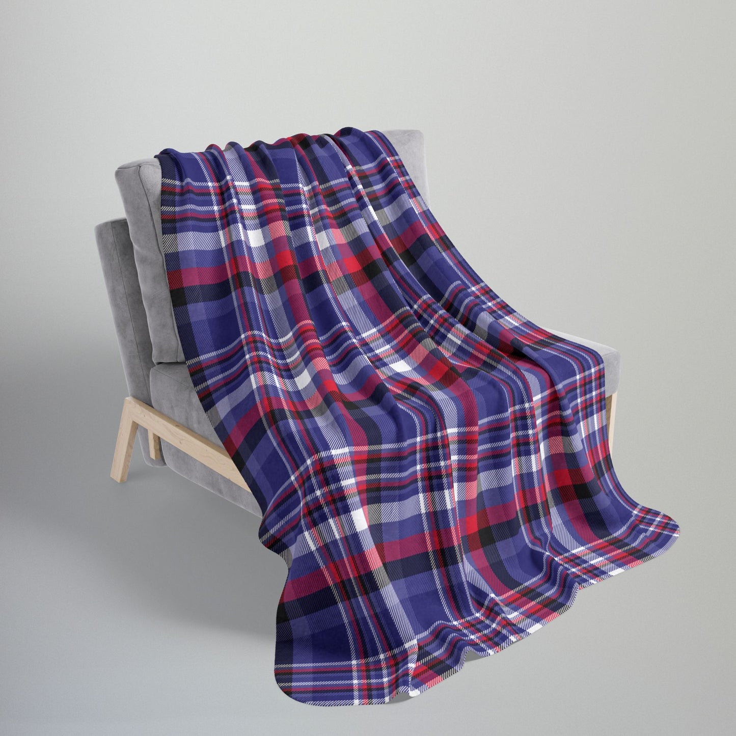 Leather Pride Plaid Fleece Sherpa Blanket