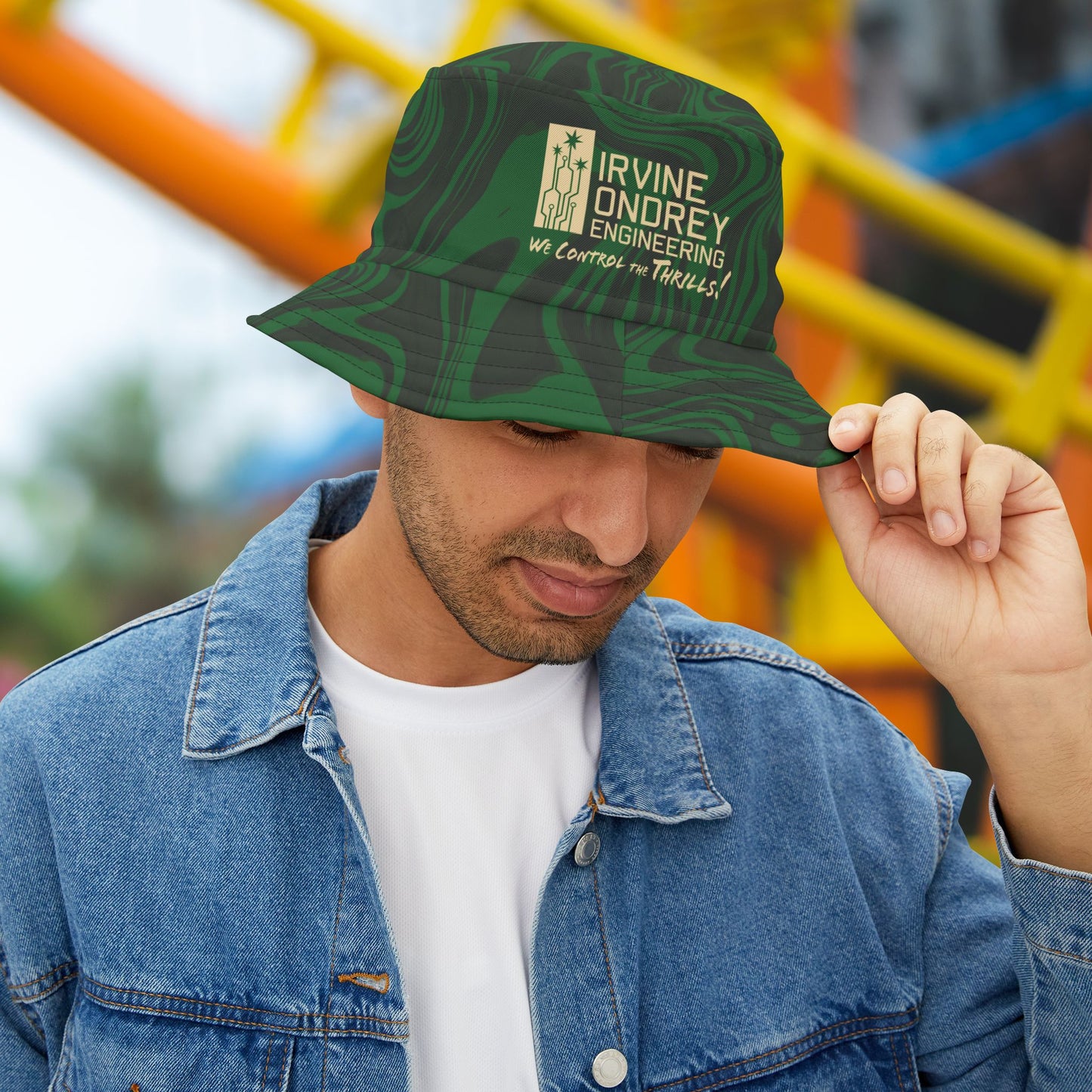 Green Swirl Bucket Hat • Irvine Ondrey Engineering