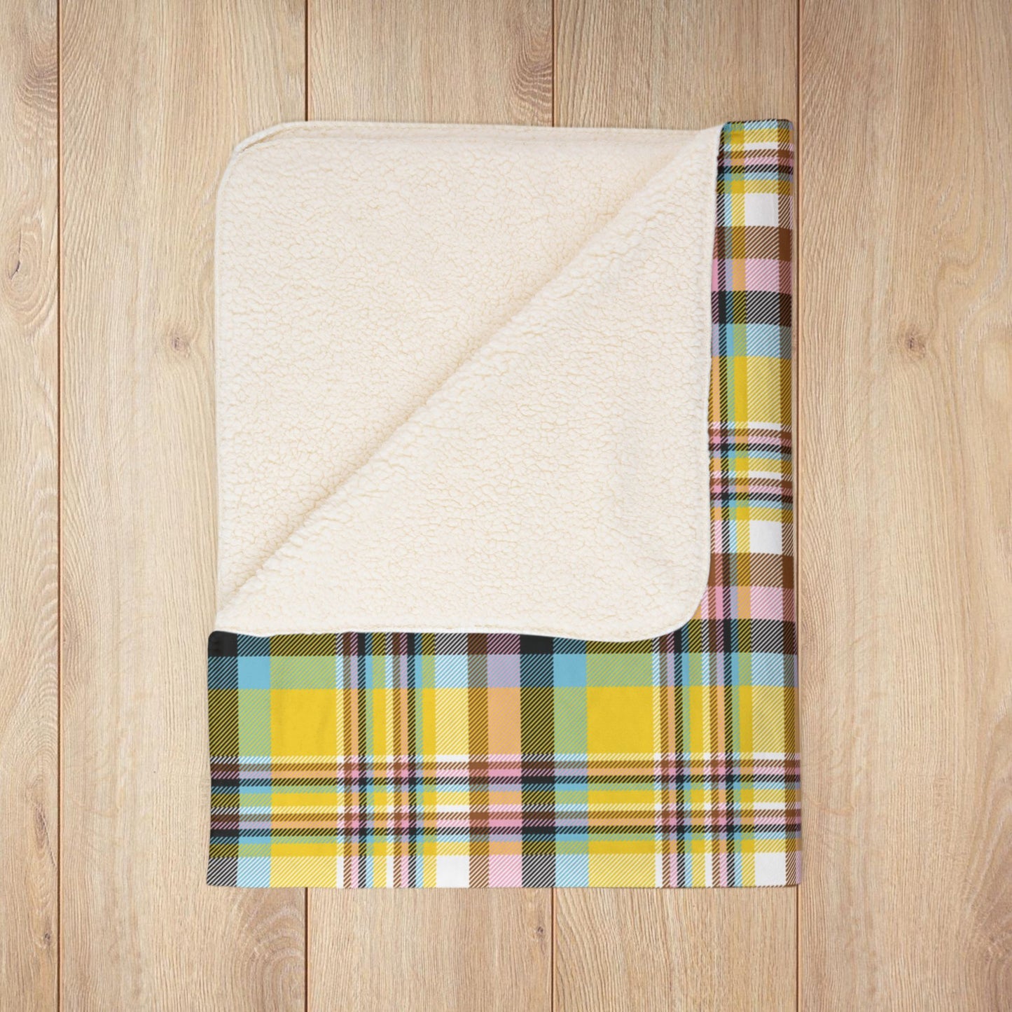 Intersex Progress Pride Plaid Fleece Sherpa Blanket