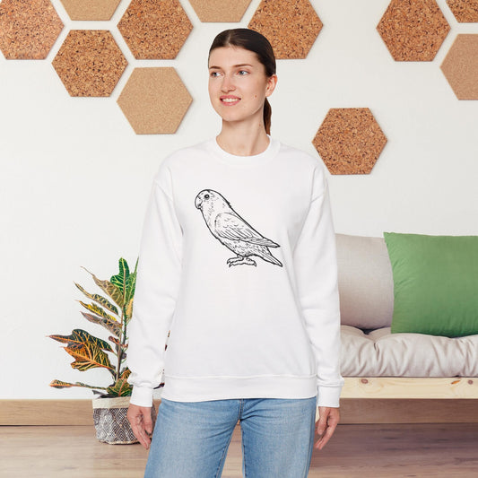 White Holly Girl, Lovebird Line Art Crew Neck Sweatshirt