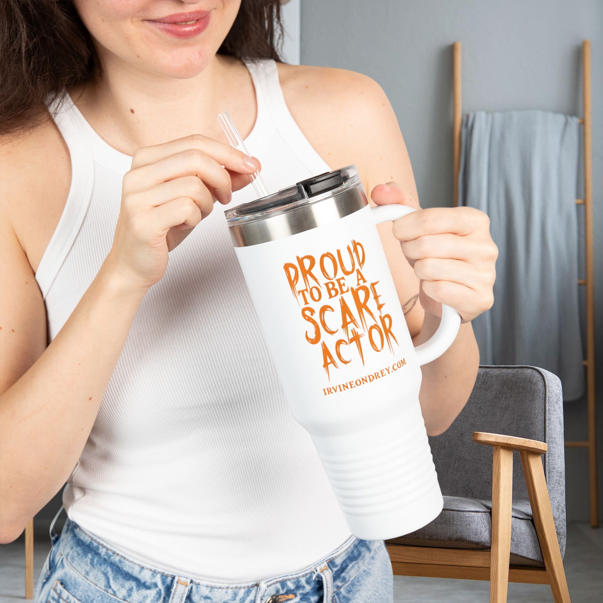 Proud Scare Actor Personalized Insulated 40oz Travel Mug • Irvine Ondrey Engineering